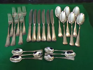 WMF Modell 3700 Tafelbesteck für 6 Personen 24 Teile Messer 23 cm Silber 90er - Bild 1 von 8