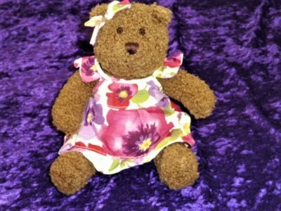Oso de peluche marrón Baby Gap Brannan peluche juguete floral hawaiano vestido Foto 1 de 4