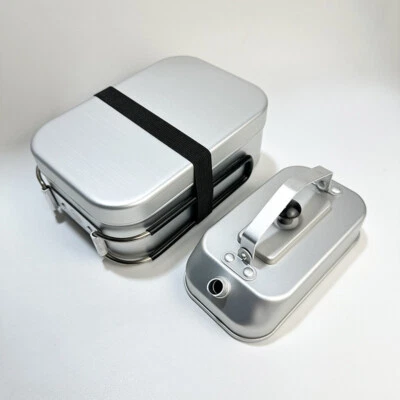 Outdoor Survival Mess Kit Camping Aluminum Mess Tin Coffee Kettle 2 piece set - Image 1 of 4