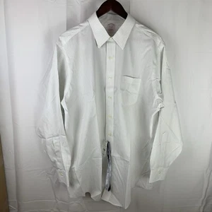 Brooks Brothers Dress Shirt Striped Long Sleeve Supima Mens Size 17 - 34 *flaws - Picture 1 of 16