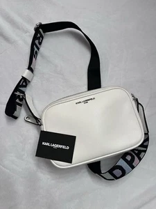 Karl Lagerfeld Paris Maybelle Crossbody Bag | Winter White/blush Zipper Closure - Picture 1 of 12