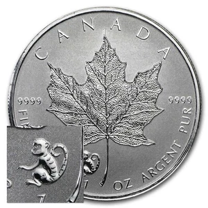 (1) 2016 Canadá $5 1 oz hoja de arce de plata * Monkey Privy * Moneda a prueba inversa - Imagen 1 de 4