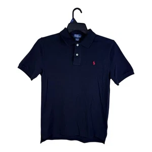 Polo Ralph Lauren L Polo Boys 14-16 Large Black Red Pony EUC Vintage - Picture 1 of 9