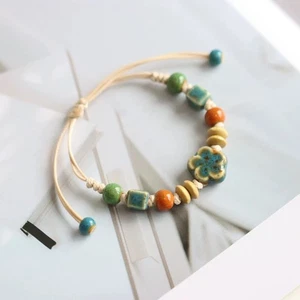 Bracciale porcellana ceramica Jingdezhen regalo arte stile etnico nuovo 1 pezzo - Foto 1 di 3