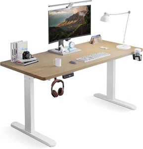Electric Standing Desk 140 x 60cm Height Adjustable Sit Stand up Home Office ... - Picture 1 of 23