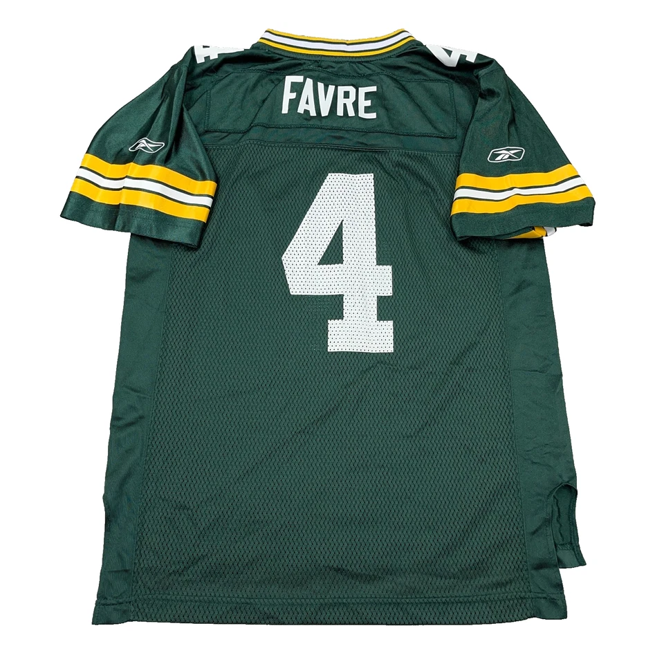 Camiseta deportiva vintage de los Green Bay Packers para niños grande verde Brett Favre camisa juvenil Y2K B3 Foto 1 de 4