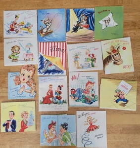 15 Vtg Sweet & Funny Birthday, Get Well + Cards- Die Cuts, 3-D Pop Ups NO ENVELS - Picture 1 of 24
