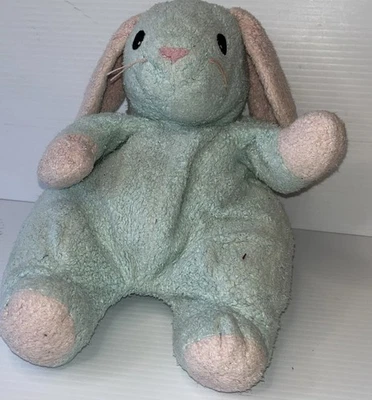 Peluche Ty Baby Blue Pink Bunny Rabbit Bunnybaby Rattle 1999 peluche Lovey Foto 1 de 4