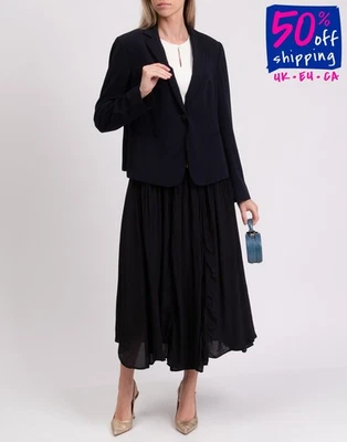 PVP €637 ARMANI COLLEZIONI Blazer Chaqueta IT50 US14 UK18 XXL Mezcla Seda Azul Foto 1 de 4