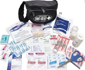 Hikers First Aid FA130 Kit Black Nylon Fanny Pack W/ Adjustable Waist Band - Picture 1 of 1