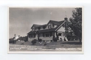 Falmouth Heights MA RPPC Foto Postkarte, Hund auf Rasen, "Shipsholm", 50er, 60er Jahre - Bild 1 von 2