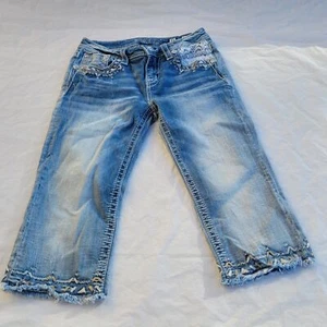Miss Me Jeans Girls Size 16 Light Blue Jeans Hot Style Distress JK8686P2 - Picture 1 of 5