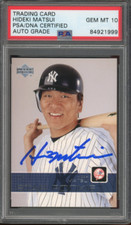 Hideki Matsui Signed 2003 Upper Deck Star Rookie Card Auto Graded Gem Mint 10!