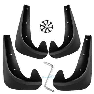 4PCS EVA Plastic Wearing Mud Flaps Splash Guards Fit For Car Front & Rear Fender - Image 1 of 4