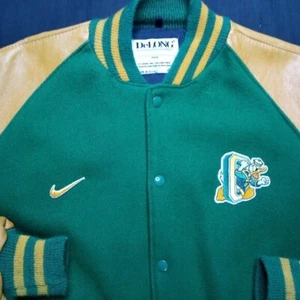 Giacca Bomber Vintage DeLong Oregon Ducks Varsity Personalizzata - Foto 1 di 6
