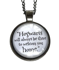 Harry Potter Necklace “Hogwarts Will Always Be There To Welcome You Home” - Picture 1 of 6