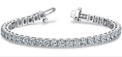 11.4 ct Round Diamond Tennis Bracelet Platinum 38 x 0.30 ct GIA certified E-F VS - Image 1 of 4