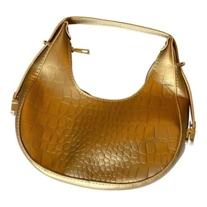 Bolso de Mano de Cuero de Cocodrilo Metálico Dorado Hobo Minimalista Bolso de Hombro Monedero - Imagen 1 de 2