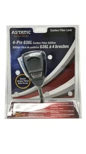 ASTATIC 636L Finitura Fibra di Carbonio 302636LCF Cancellazione Rumore 4 Pin CB Mic NUOVO Veloce - Foto 1 di 4
