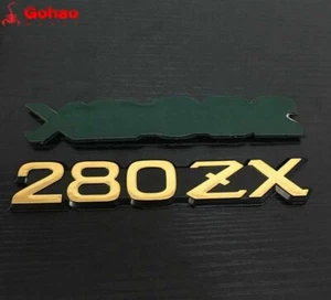 OEM Gold Datsun 280 280ZX Fender Side Emblem Symbol Logo Badges Pair L/R - Picture 1 of 3