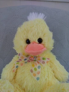 Peluche Pato de Pascua 14" Amarillo Naranja con Arco de Lunares Multicolor Homerbest - Imagen 1 de 10