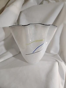 Vintage signierte Kunst Glasvase 8 Zoll weiß Hankirchef Kosha Boda - Bild 1 von 7