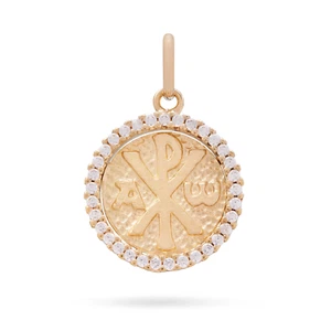 Medal Of Peace Yellow Gold with Crystals - Picture 1 of 3