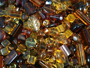 Glass Beads Brown Tones Mix 50g DIY Jewellery Bracelets Necklaces Anklets - Picture 1 of 2