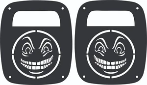 Tail Light Decorative Covers Grinning Face Smile for Jeep Wrangler CJ YJ TJ - Picture 1 of 5