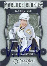 Ville Koistinen autographed Hockey Card 2007-2008 O-Pee-Chee MARQUEE ROOKIES