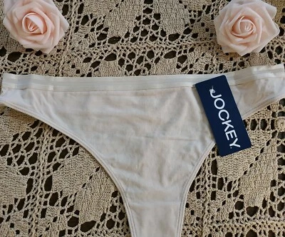 8/XL JOCKEY хлопок очарование Пима хлопок сексуальный бежевый струнных инструментов стрингов трусики #1628  - Изображение 1 из 4