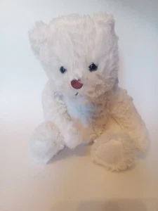 Peluche Walmart orsacchiotto panna bianco peluche blu fiocco naso marrone - Foto 1 di 2