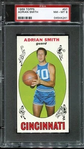 1969 Topps Basketball # 97 Adrian Smith (NM-MT) PSA 8 - Picture 1 of 2