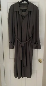 Men’s Newport Harbor Belted Trench Coat Zip Out Lining 54” Long Sz 44R Made USA - Picture 1 of 7