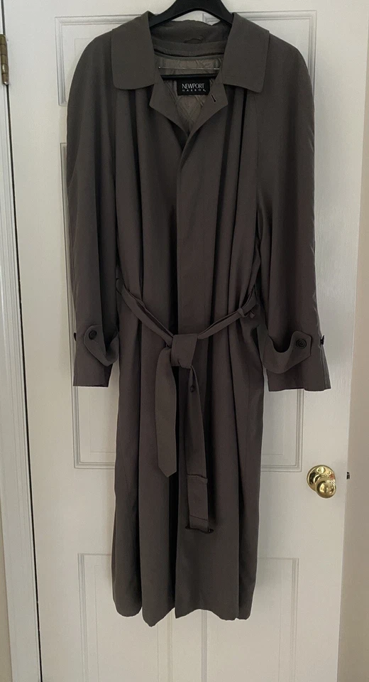 Мужская Newport Harbor подпоясанный Тренч молнии подкладка 54» длинный размер 44R сделано в США - Изображение 1 из 4