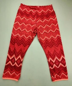 Kyodan Wmn's XS Red/Orange/Pink Capri 18" Inseam Yoga Workout Zumba Leggings - Picture 1 of 11