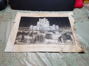 Rare 1886 Lithograph Ice Castle City St Saint Paul MN Harrison Handy Real Estate - Picture 1 of 9