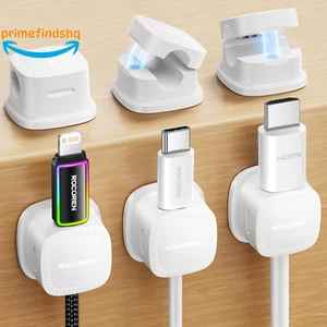 Magnetic Cable Clips 6 Pack Cable Cord Organizer Smooth Adjustable Desk Cable - Picture 1 of 9