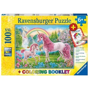 Magical Unicorns Puzzle and Colouring Book 100pc 6+ Ravensburger - Picture 1 of 2