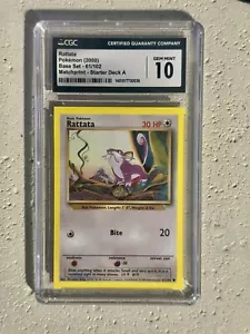 Rare Rattata Misprint Pokèmon (2000)Base Set 61/102 Matchprint - Starter Deck A - Picture 1 of 2