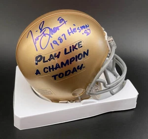 Tim Brown SIGNED Notre Dame ND Irish Mini Helmet 87 Heisman PSA/DNA AUTOGRAPHED - Picture 1 of 2