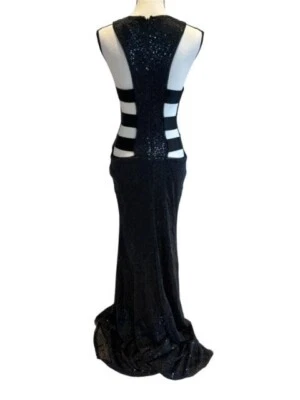 Va Va Voom Black Sequin Cut Out Gown Size 10 $199 - Image 1 of 3