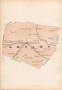 Mapa antiguo del condado de Shelby Kentucky 1893 - Imagen 1 de 1