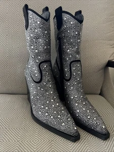 Wunderschöne Strass Cowboystiefel Gr. 10 M Beyoncé Taylor Swift Konzertfertig! - Bild 1 von 7