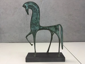 Frederick Weinberg Style Bronze Etruscan Horse Sculpture w Base ~ Made in Italy - Picture 1 of 10
