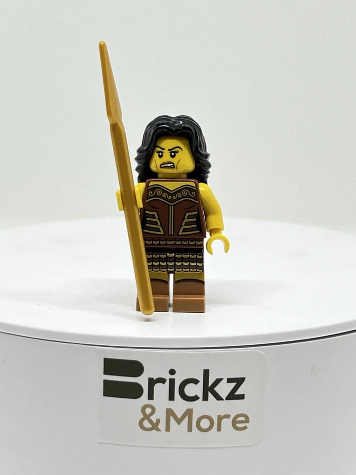 1x Lego Minifiguren Serie 10 Kriegerin Torso rot braun Haare col10-4 col148 - Bild 1 von 1