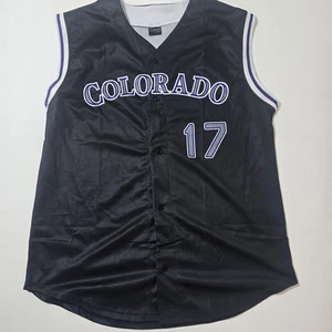 COYOTE PROMOTIONS Black MLB Baseball Jersey Colorado Rockies Sleeveless L - Picture 1 of 8