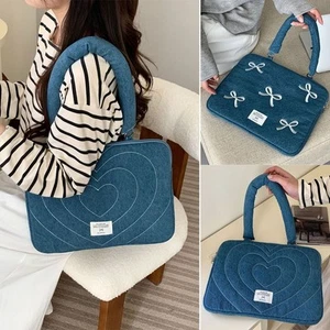 Washed Denim Laptop Bag Waterproof Portable PC Bag Fashion Computer Bag - Bild 1 von 14