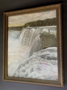 A.G. Landreth?  Early 20th Century Framed Faded Color Print of Niagara Falls - Picture 1 of 7