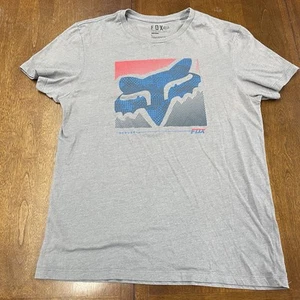 Fox Racing Premium Fabric Slim Fit Grey Graphic Cotton TShirt Mens Sz Large L - Picture 1 of 3